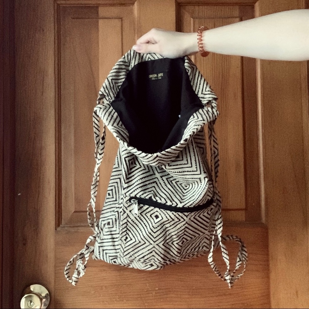Boho Geometric Aztec Print Festival Cinch Bag - Picture 3 of 4